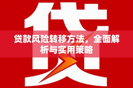 堆龙德庆贷款风险转移方法，全面解析与实用策略